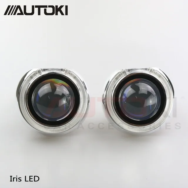 Brown Autoki 3 дюйм(ов) H4 Koito Q5 D2H Bi-ксеноновых фар, Высокопрочная конструкция линзы прожекторного типа+ светодиодные лампы DRL руководство кожух для автомобильных headligh - Цвет: Brown