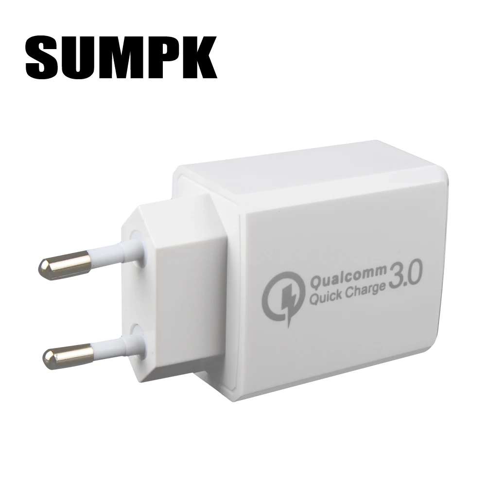 SUMPK USB настенное зарядное устройство ЕС быстрое зарядное устройство 3,0 30 Вт Быстрая зарядка для мобильных телефонов для samsung huawei LG