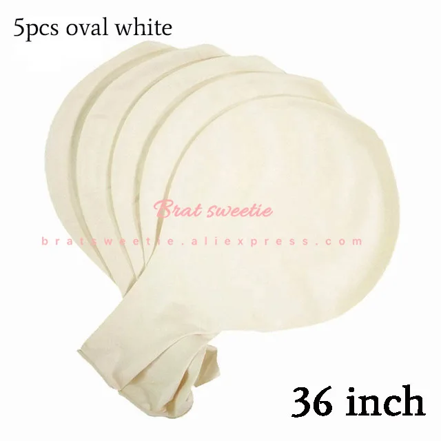 5pcs oval White 36 дюймов воздушный шар "Конфетти" тюль круглый гигантские надувные воздушные шары с днем рождения год Свадебные Рождество Рождественские украшения вечерние Fovors Globos - Цвет: 5pcs oval White