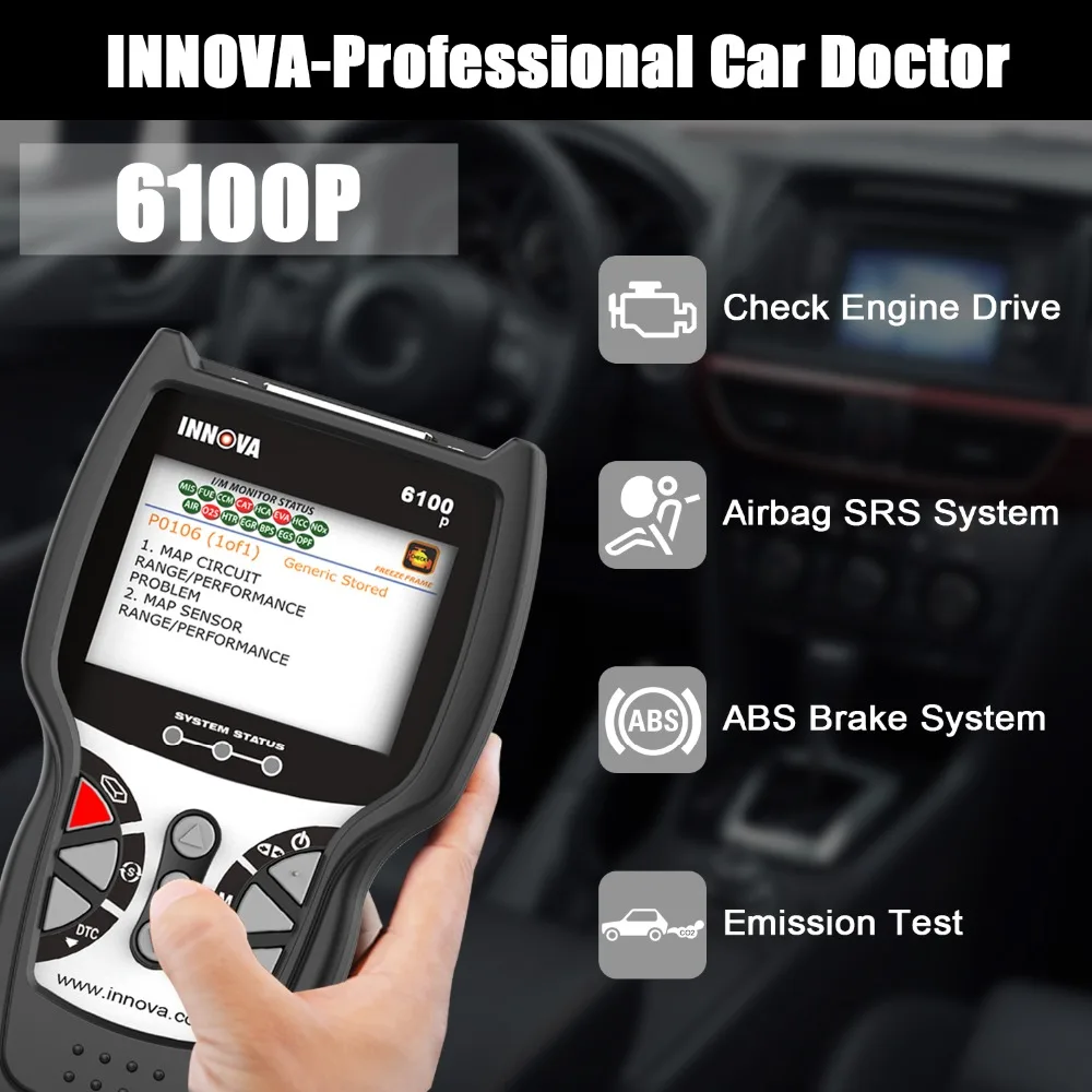 Автомобильный диагностический инструмент Innova 6100P OBD2 считыватель кода
