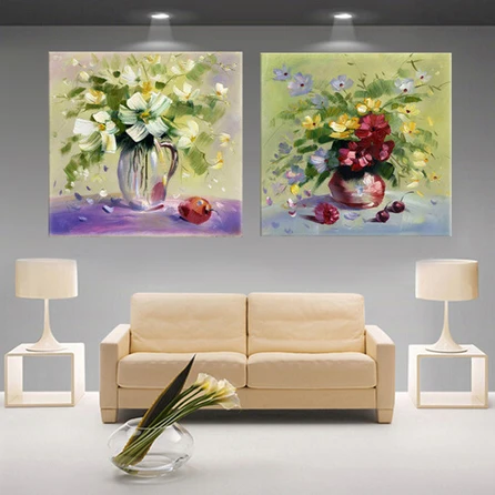 2 шт. Павлин птица цветок украшение стены Искусство картина маслом Картинки на