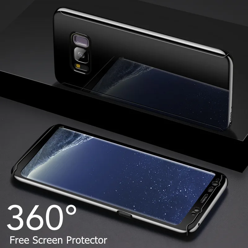 Чехол для телефона на 360 градусов Samsung S8 пластиковый чехол Plus Note 8 S7 edge Бесплатная