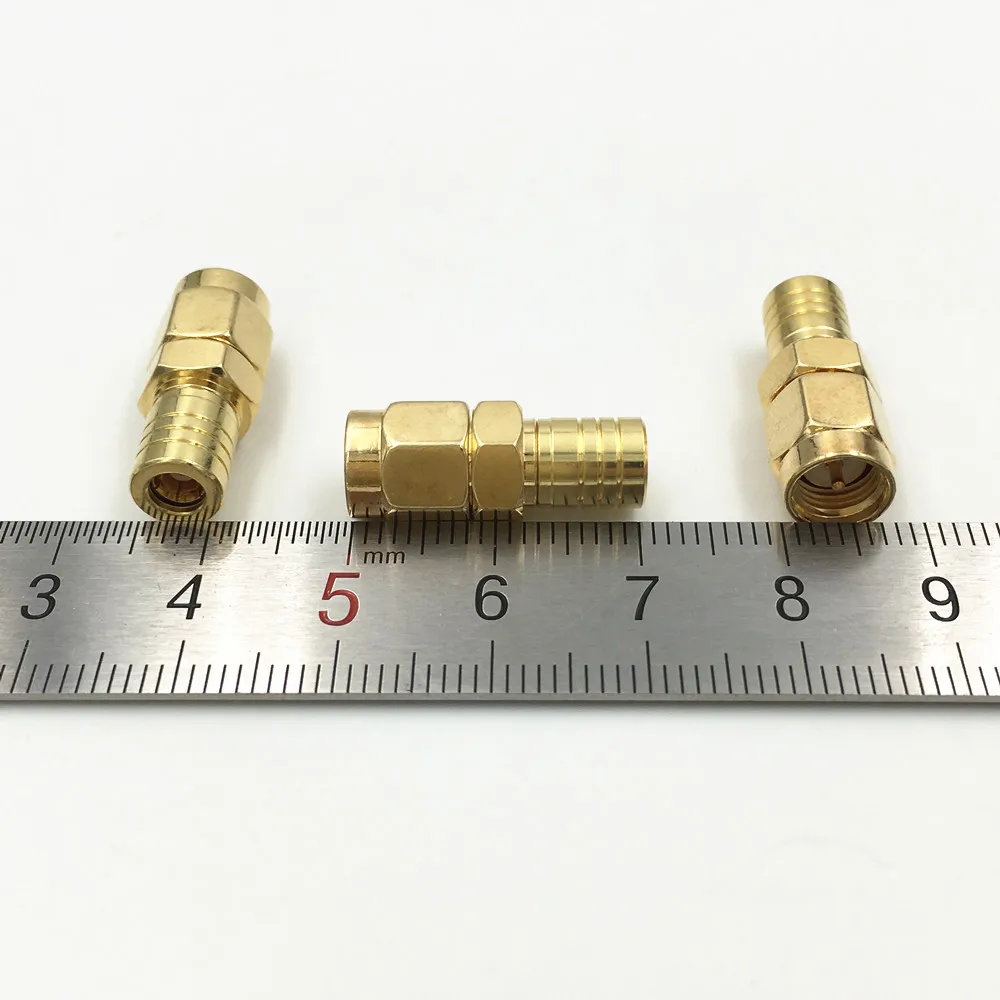 1 шт. латунь SMB гнездо SMA штекер RF разъем прямое золотое покрытие|Соединители| |