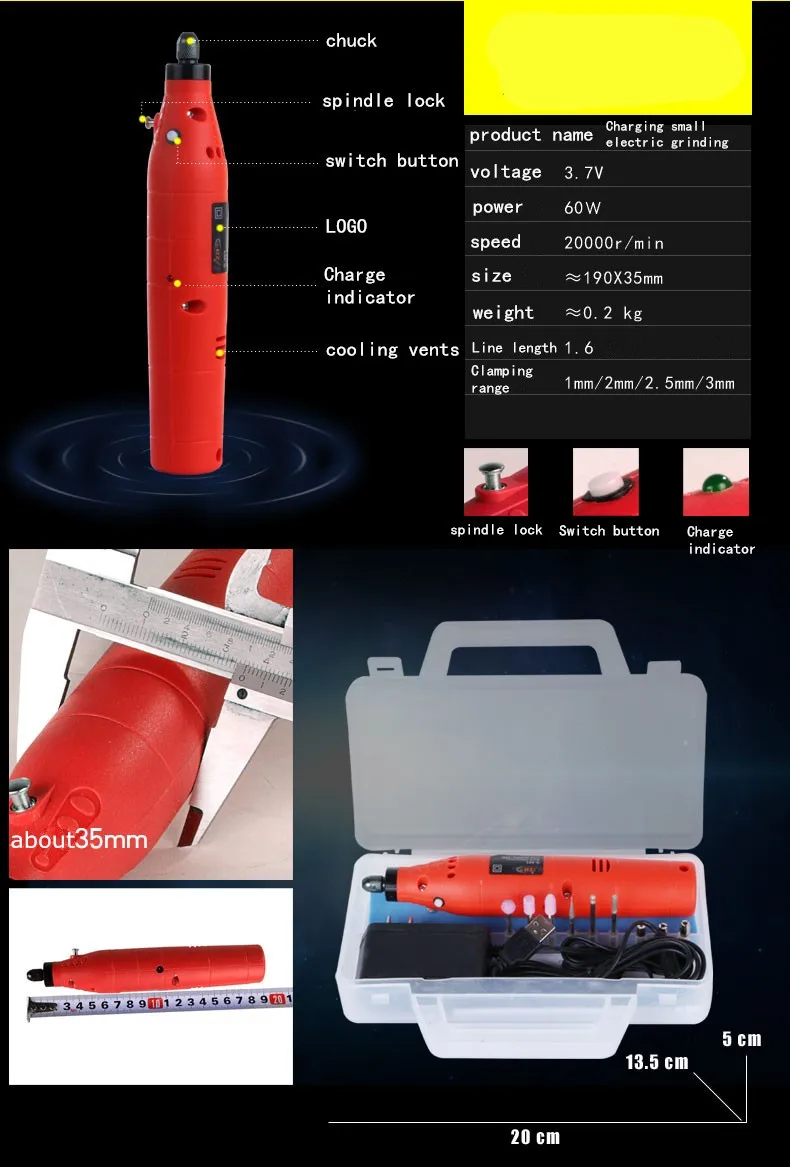 BDCAT 3,7 в 60 Вт перезаряжаемая Мини электрическая вращающаяся ДРЕЛЬ dremel с 10 шт. шлифовальная машина для полировки шлифовальный набор инструментов
