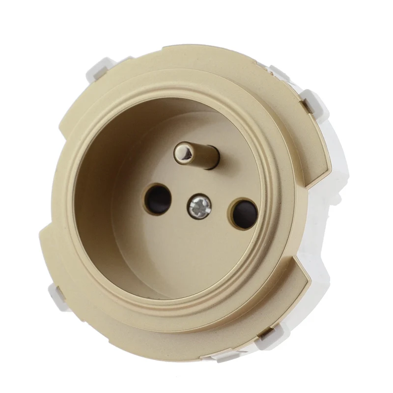 Gold Socket L1 Настройка электрической розетки Франция стандарт 3 Цвет розетка электрическая розетка 220 модульная DIY Free Combination R - Тип: Gold Socket