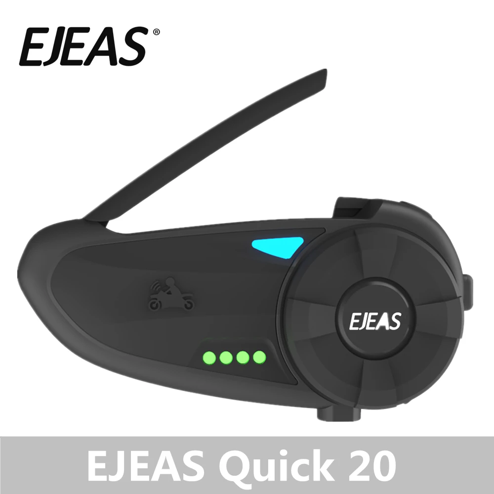 EJEAS Quick20 Bluetooth 4 2 Мотоцикл гарнитура для внутренней телефонной связи Raid пара 1 км с