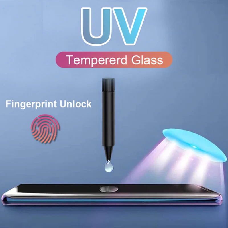 

10D UV Liquid Curved Full Glue Tempered Glass For Samsung Galaxy S10 S8 S9 Plus Note 8 9 S7 edge S10E Screen Protector