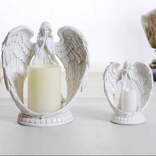 

Wedding Gifts European-style Household Decorations Practical Living Room TV Cabinet Angel Electronic Candlestick