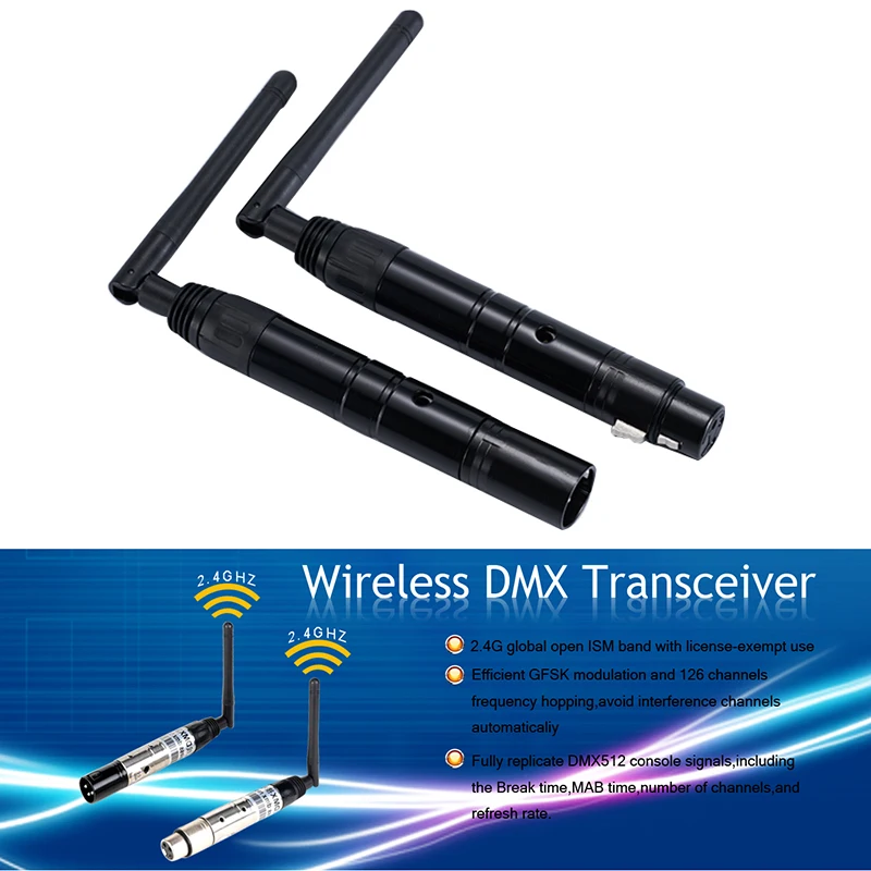 2 4G Ism Dmx 512 беспроводной мужской передатчик XLR световая антенна приемник горячая