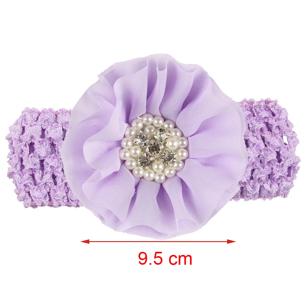 1 Piece MAYA STEPAN Children Pearl Rhinestones Chiffon Head Flower Headdress Baby Newborn Hair Rope Headband Headwear Headwrap | Детская