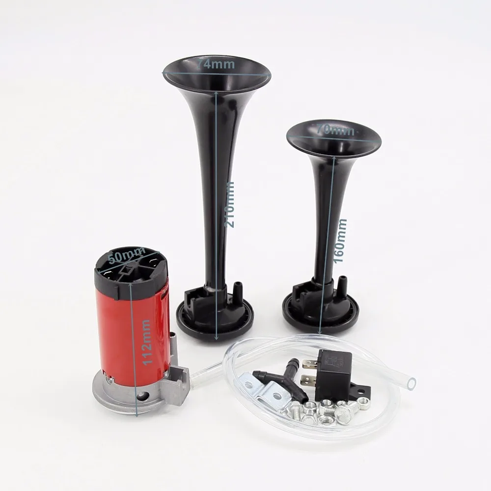 OKC-12V DC 2 тона черный электрический пароход и музыкальные Air Horn Комплект