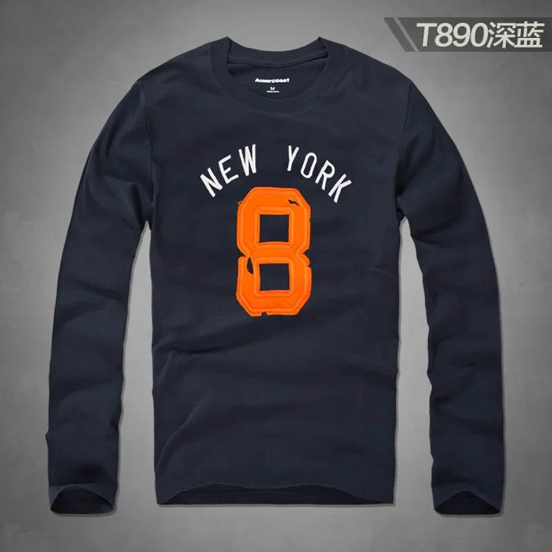 T890 Navy Blue Футболка с круглым воротником, футболка из чистого хлопка, спортивный костюм из чистого хлопка, повседневные мужские модные футболки, подарок на день отцов - Цвет: T890 Navy Blue