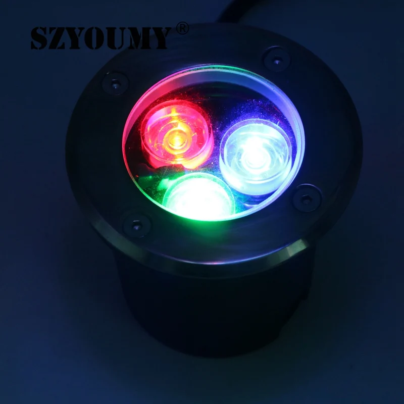 SZYOUMY LED 3 Вт RGB подземный свет может управляться 24 клавишами контроллера