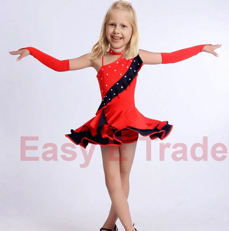 Латинское платье для танцев девочки самбы бальное девочек детские танцевальные