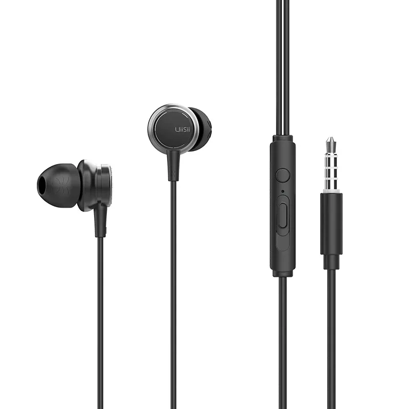 HM9 BLACK UiiSii HM7 HM9 наушники-вкладыши супер бас стерео наушники с микрофоном Металл 3,5 мм для iPhone/samsung Phone Go pro MP3 - Цвет: HM9 BLACK