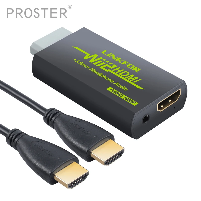 PROZOR для Wii to HDMI совместимый конвертер весы сигнала до 720P / 1080P WII 2 адаптер аудио 3 5