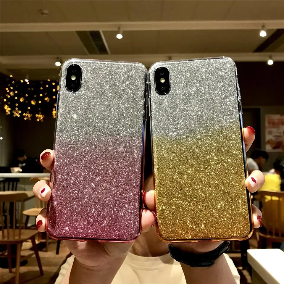 Rainbow Glitter TPU Silicone Phone Case For iphone XS MAX XR Sony XZ Z5 C5 C6 Xperia X XA XA1 XA2 XP Ultra XC XZ1 XZ2 Cover |