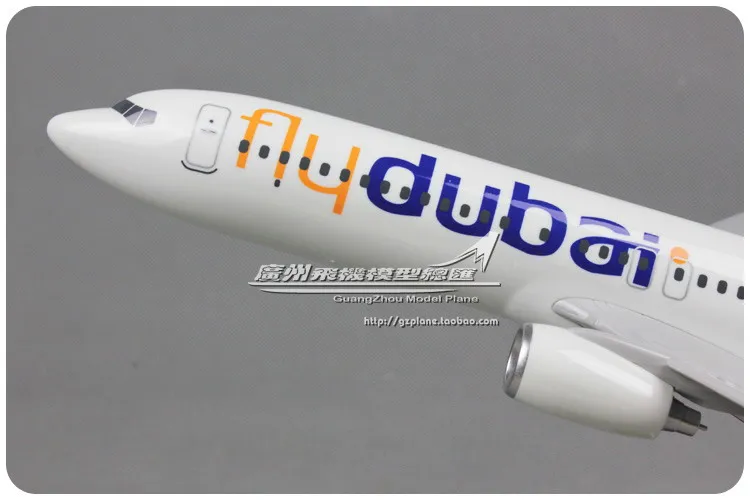 40 см смолы B737 800 Дубай авиакомпаний модель самолета FlyDubai Boeing 737 A6 FDA дыхательные