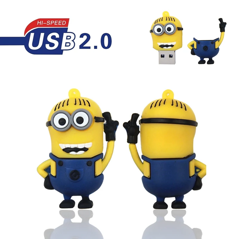 USB 2 0 мультфильм Миньоны семья флэш накопитель 128 МБ 4 ГБ 8 16 32 64 флеш флешки|USB