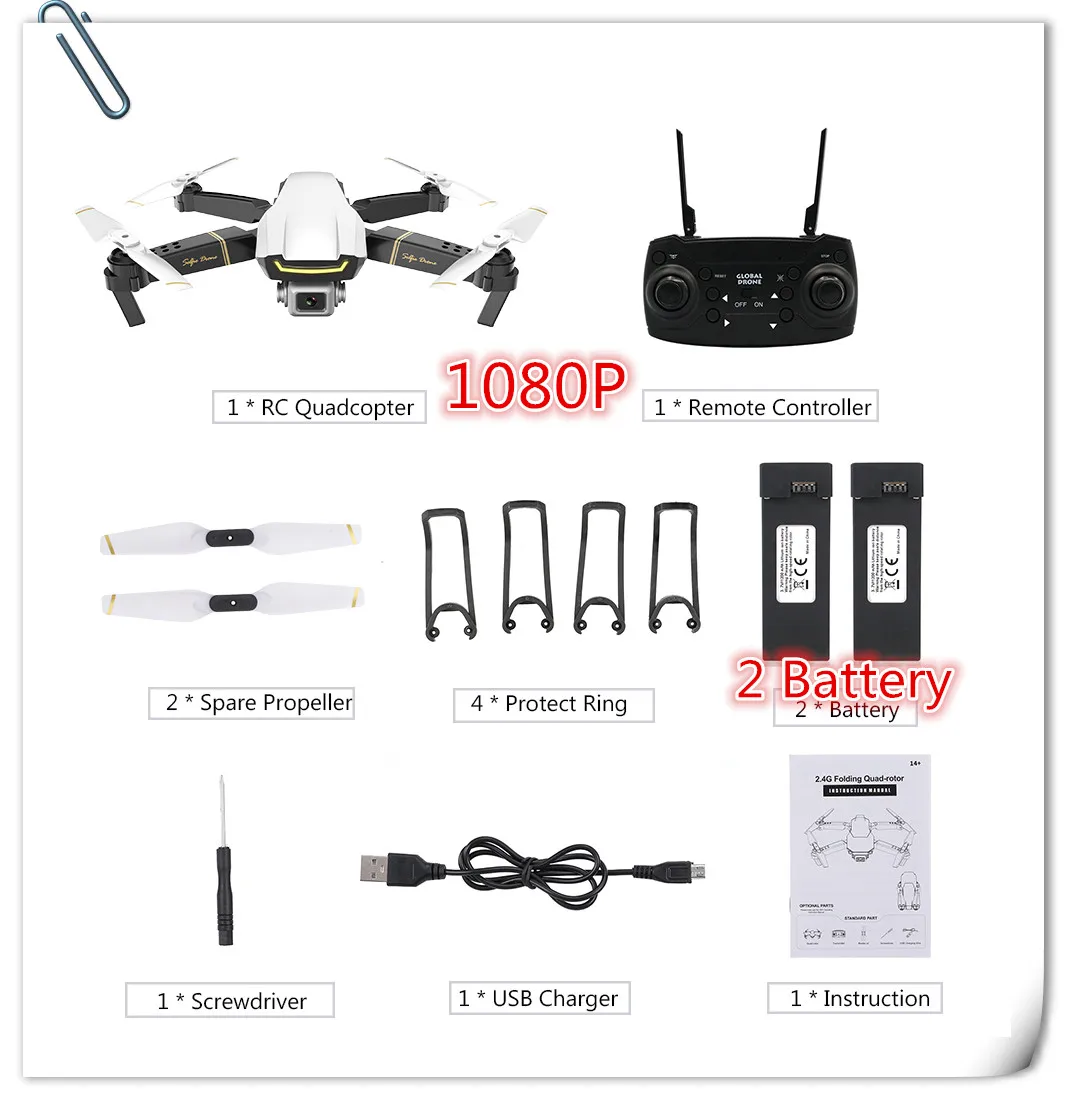 2 Battery GW89 Wi-Fi FPV Радиоуправляемый Дрон с камерой 1080P HD жесты Фото Видео высота удержания складной Радиоуправляемый квадрокоптер Дрон для начинающих VS E58 - Цвет: 2 Battery