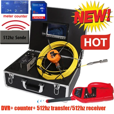 DVR counter receiver 512 Гц sonde эндоскоп Инспекционная камера 512 Гц локатор клавиатура dvr видео запись камера из нержавеющей стали с приемником 512 Гц - Цвет: DVR counter receiver