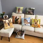 Пособия по немецкому языку овчарки Подушка Чехол домашнего декора подушки с изображением животных чехол для дивана чехол для автомобильной подушки супер мягкие Короткие Плюшевые Ботинки Размером 45*45 см