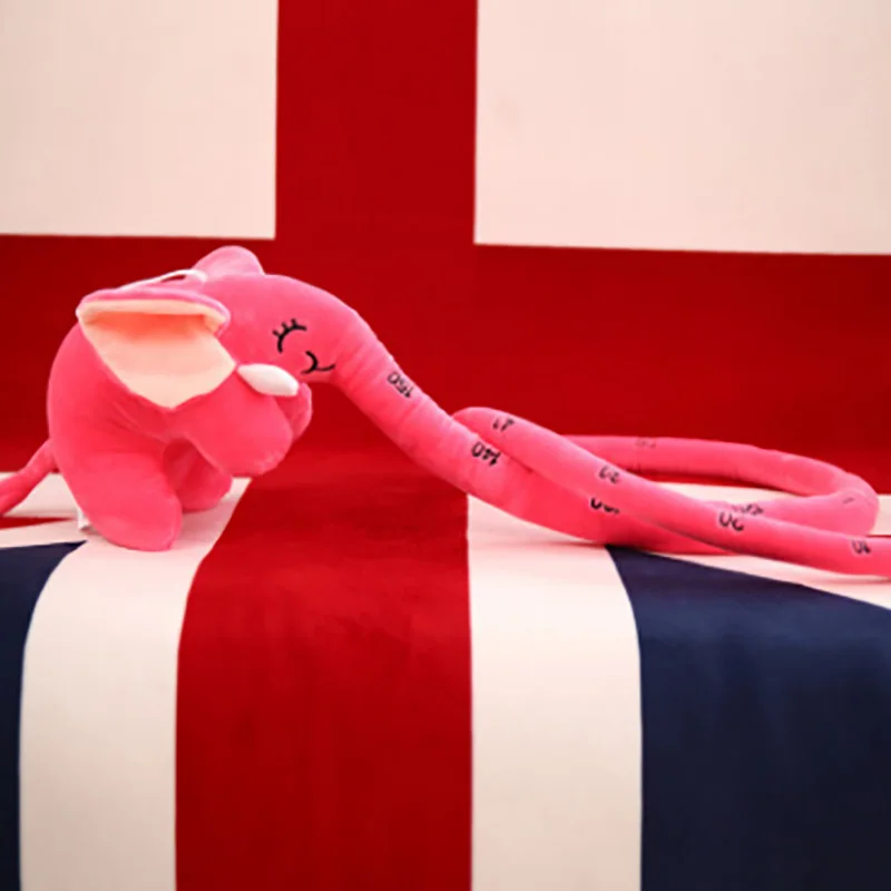 pink Куклы в виде слона с длинным носом, 120 см, плюшевые игрушки, высокое качество, мягкий ПП хлопок, забавный подарок на день рождения для детей, игрушка-подушка - Цвет: pink