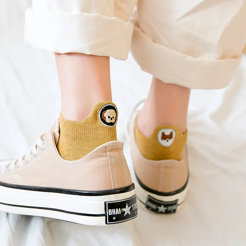 Носки женские с вышивкой 5 шт./лот весна-лето | Женская одежда