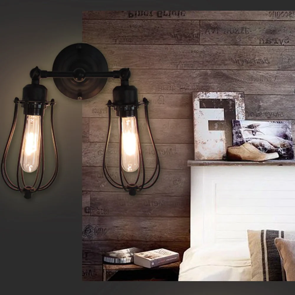 Винтажные Настенные светильники для кухни лобби кованые настенные бра черное