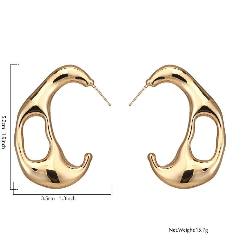 YMYW Новые популярные модные геометрические серьги гвоздики в форме Луны медные