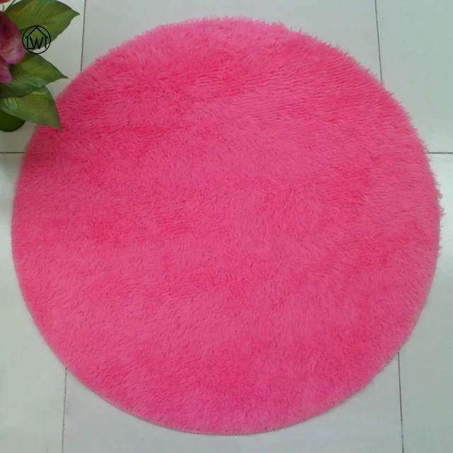 

Soft Fluffy Thick Velvet Round Carpet 40-80cm Anti-skid Toilet Floor Mat Bedroom Kitchen Doormat Carpet For Living Room Yoga Mat