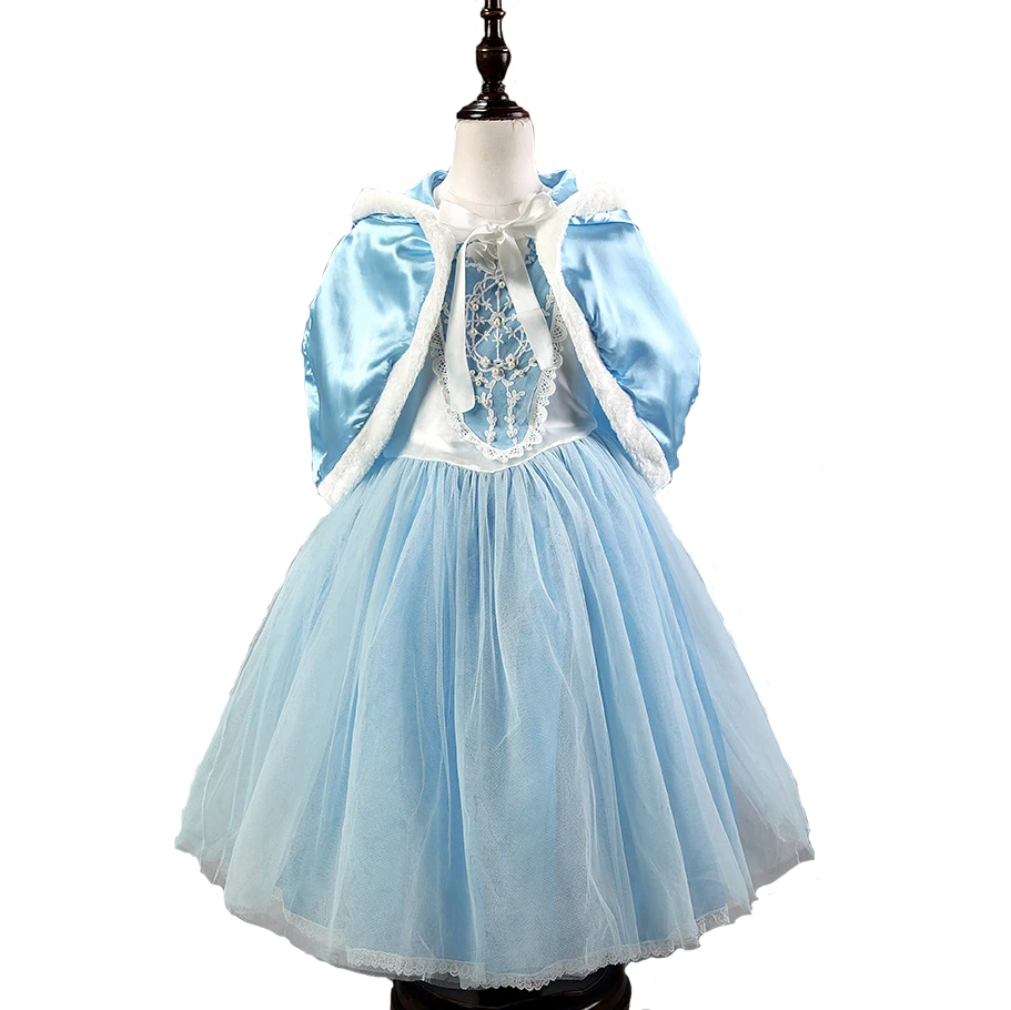 2017 Рождественский косплей для девочек костюм Эльзы платье принцессы