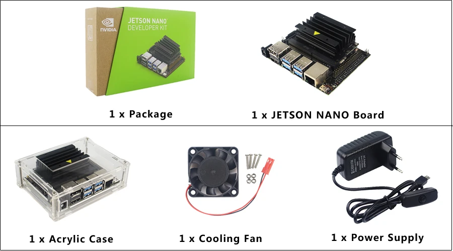 NVIDIA Jetson Nano разработчик комплект для ИИ глубокого обучения+ акриловый чехол+ вентилятор охлаждения+ блок питания лучше, чем Raspberry Pi 3