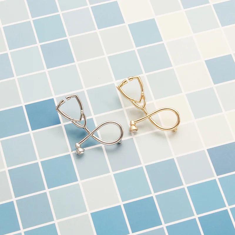 2 шт./компл. брошь в виде стетоскопа булавки медицинская джинсовая куртка