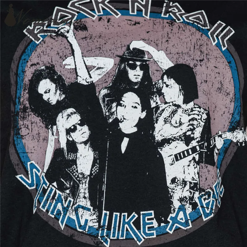 Винтаж характер Band Tee Лето 2017 г. футболка с печатными буквами Новое поступление