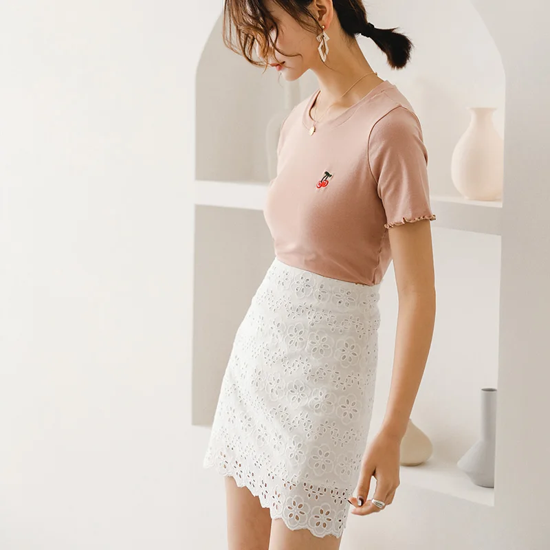 ZINMIN Футболка с принтом женские повседневные хлопковые топы круглым вырезом