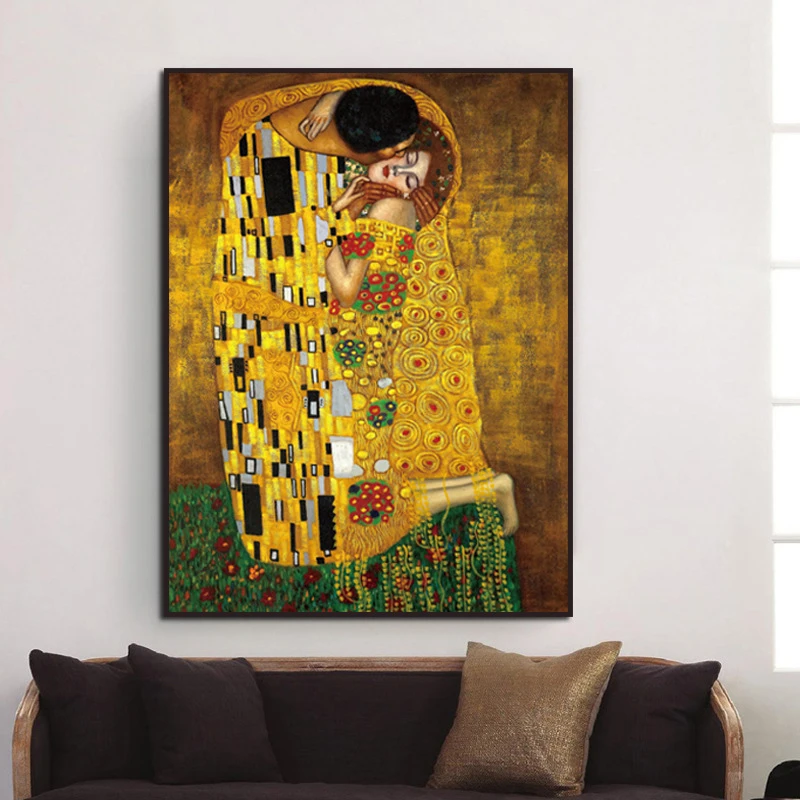 Gustav Klimt Kiss Canvas настенные картины художественные абстрактные на холсте Печать