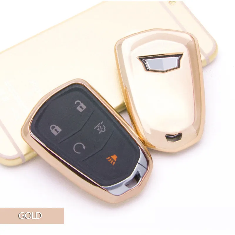 Новый мягкий ТПУ чехол для ключей автомобильного стайлинга Cadillac Escalade SRX ATS CTS XT5 BLS