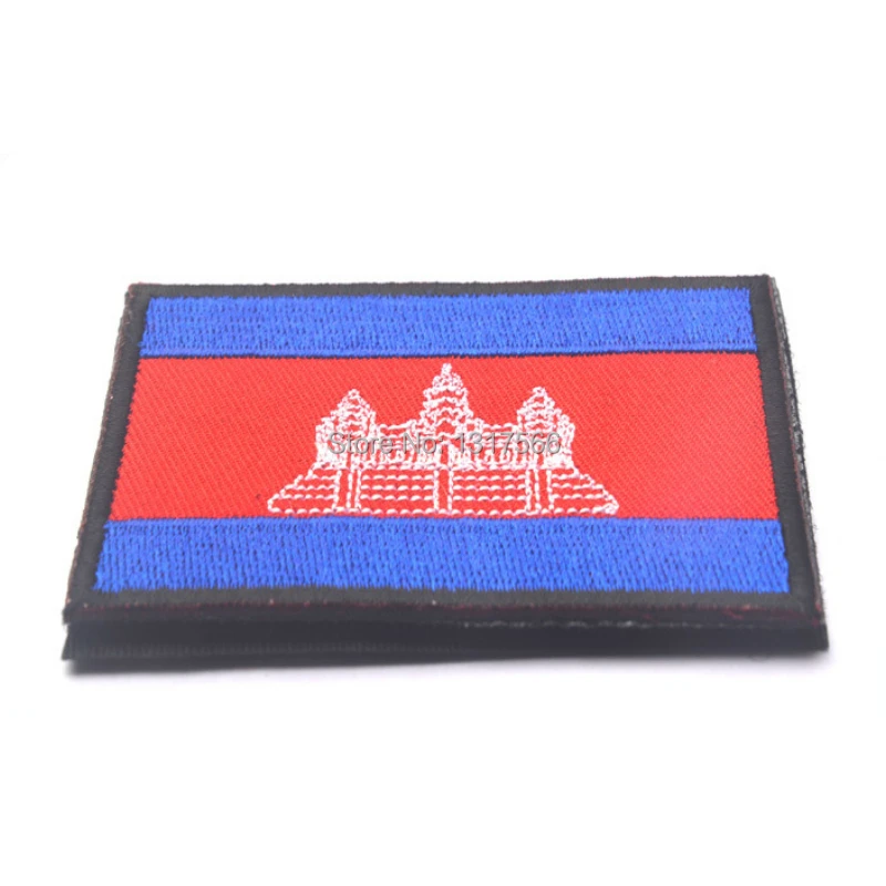 Камбоджийский Национальный флаг вышивка патч вышитые патчи Военная Тактическая