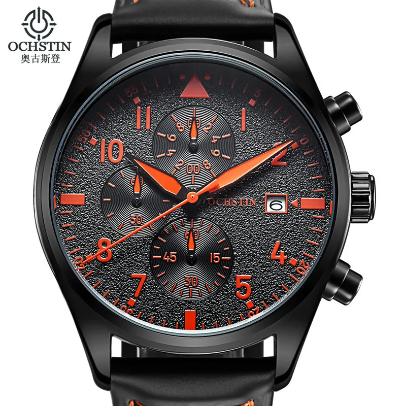 Часы ochsten мужские деловые светящиеся водонепроницаемые с кожаным кварцем 2019 |