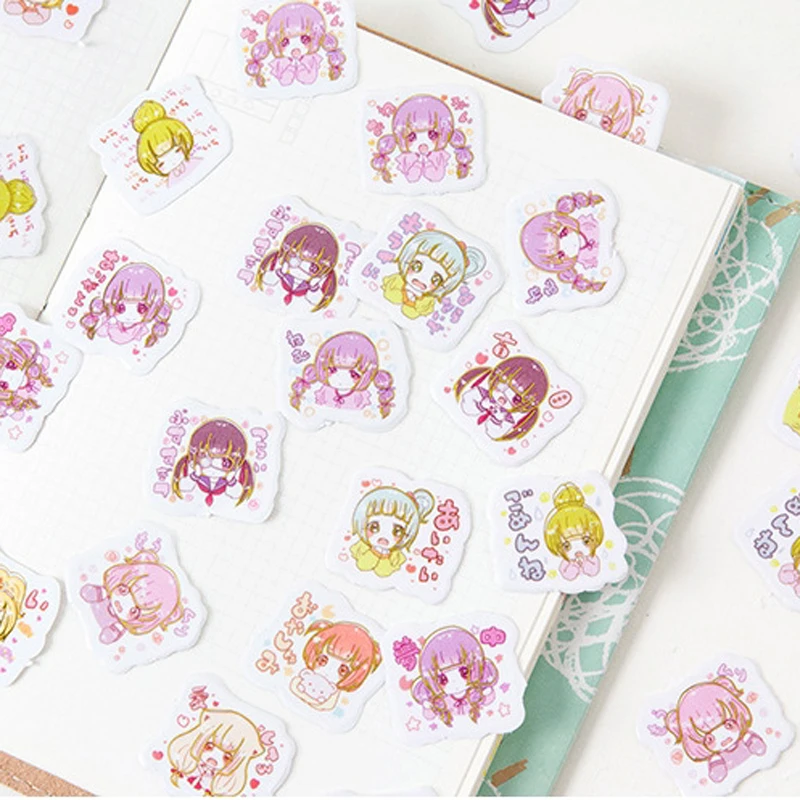 Маленькая девочка стикеры на ПВХ бумаге альбом Скрапбукинг DiaryDecorative стикер Пряжа