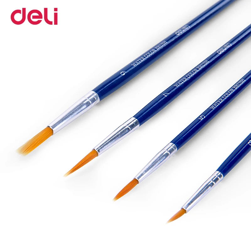 Deli Оптовая продажа 4 шт. круглая нейлоновая кисть для рисования набор кистей