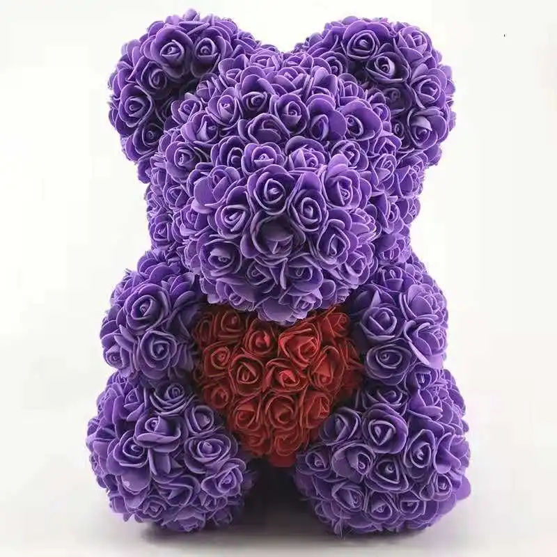 

2019 Valentines' Day Gift PE Rose Bear Handmade Artificial Flower Love Bear Girlfriend Anniversary New Year Gift Foam Rose Bear