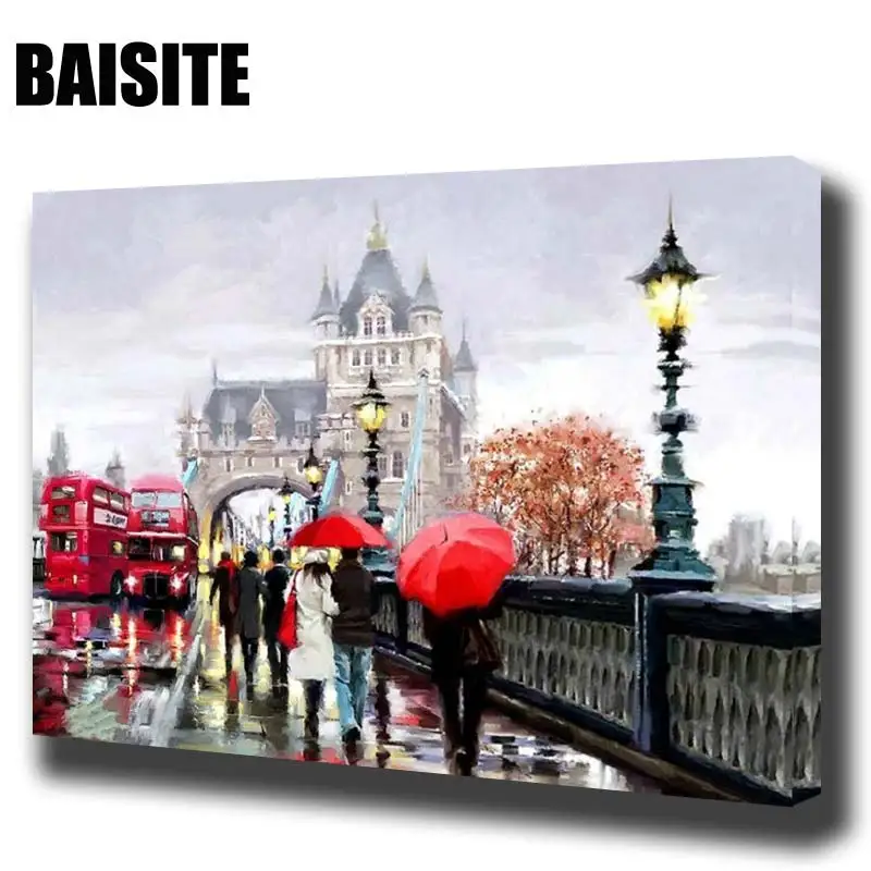 Картина маслом по номерам BAISITE сделай сам на холсте в рамке для гостиной
