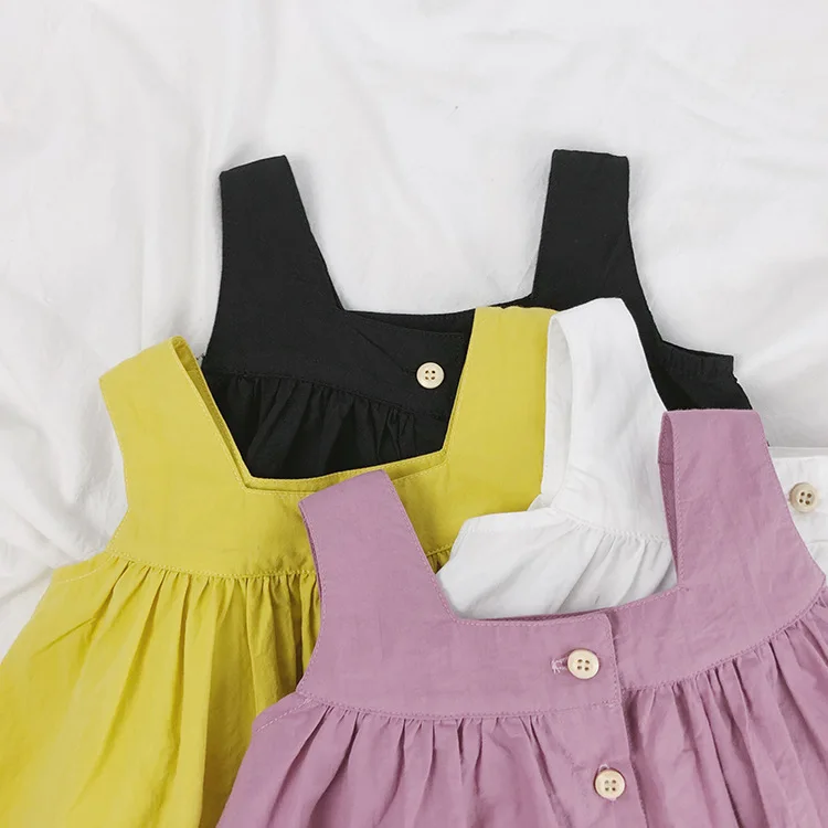 Летние милые девушки сплошной цвет без рукавов блузки в Корейском стиле