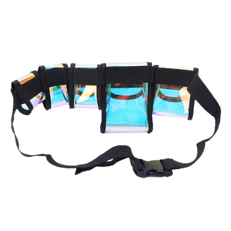 Fashion Unisex Transparent Waist Bags Fanny Pack Men Women Shoulder Chest Bag Multi-pocket Mini Holographic Belt Bum Bag