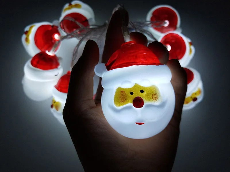 2018 новогодние игрушки Санта Клаус светодиодные фонари батареи 1 6 м/3 м 10 шт.