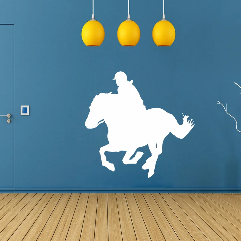 Наклейки дизайн рыцарь и силуэт лошади виниловая наклейка на стену настенная