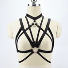 Чулки для тела ручной работы с поясом обвязка в стиле гот хараджуку, женский бюстгальтер-портупея, укороченный топ из спандекса, регулируемый бюстгальтер-портупея