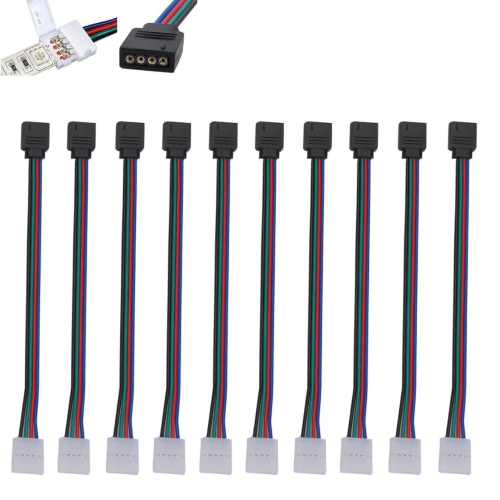 Rgb коннектор 4 контактный l образный провод без пайки удлинитель Женский